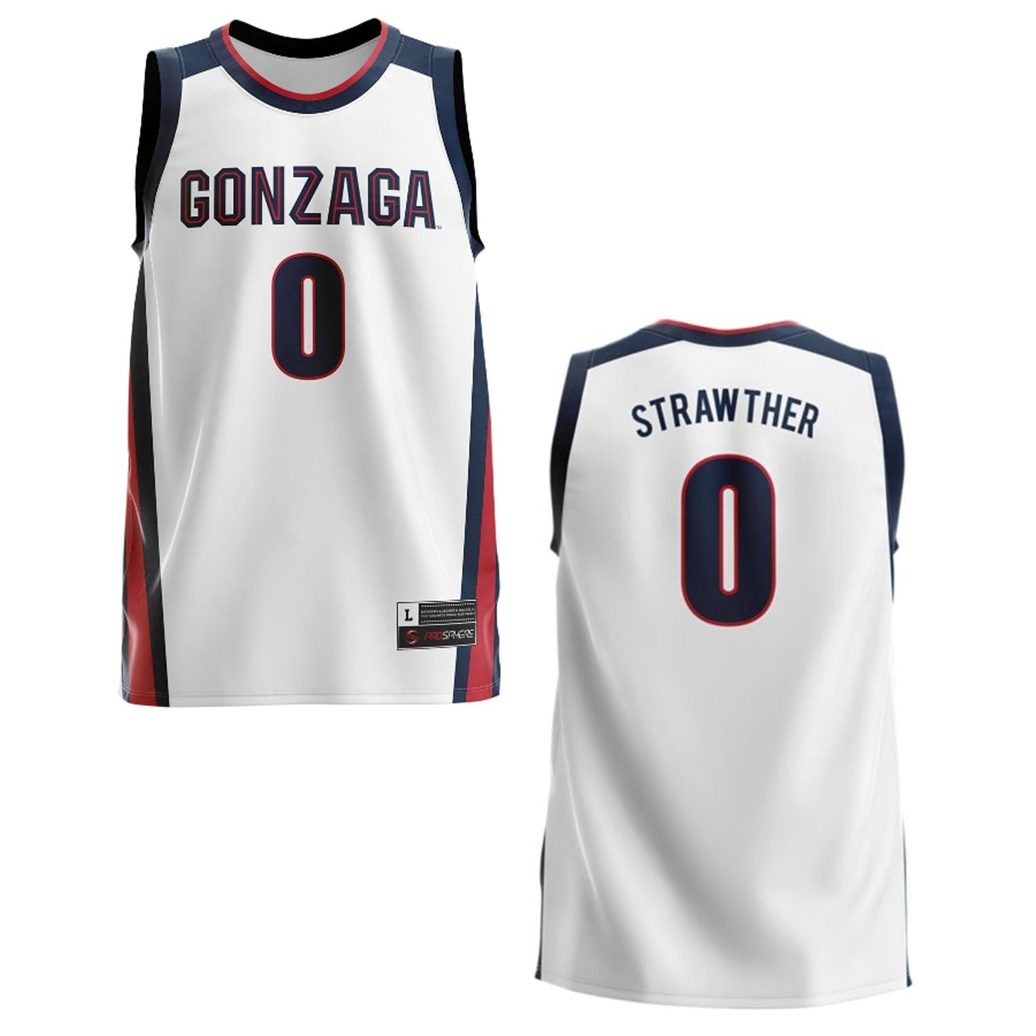 Julian Strawther Gonzaga Bulldogs 0 Jersey