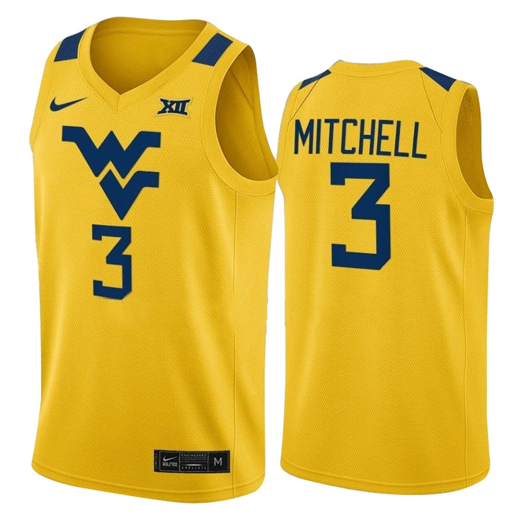 Tre Mitchell West Virginia Mountaineers 3 Jersey