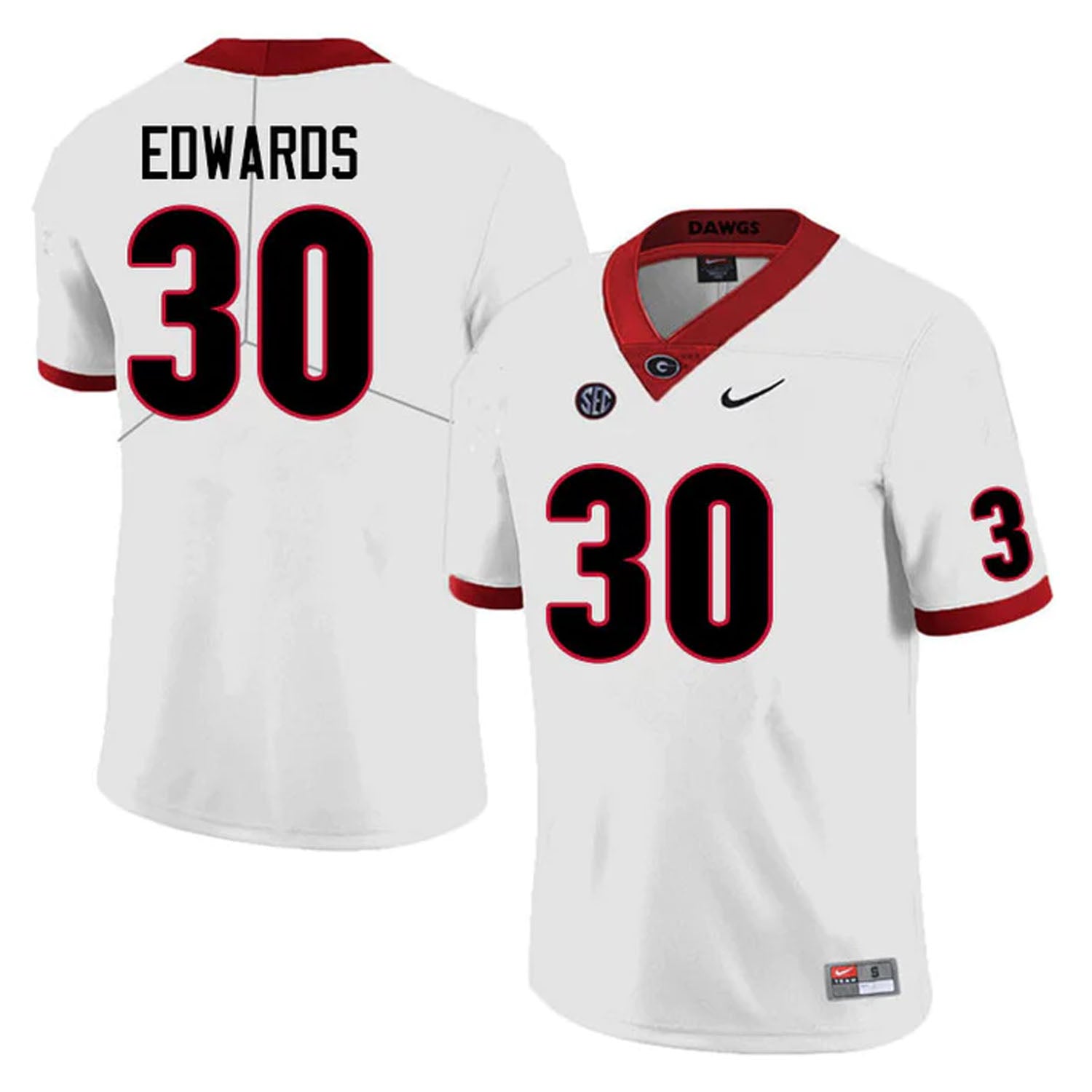 Daijun Edwards Georgia Bulldogs 30 Jersey