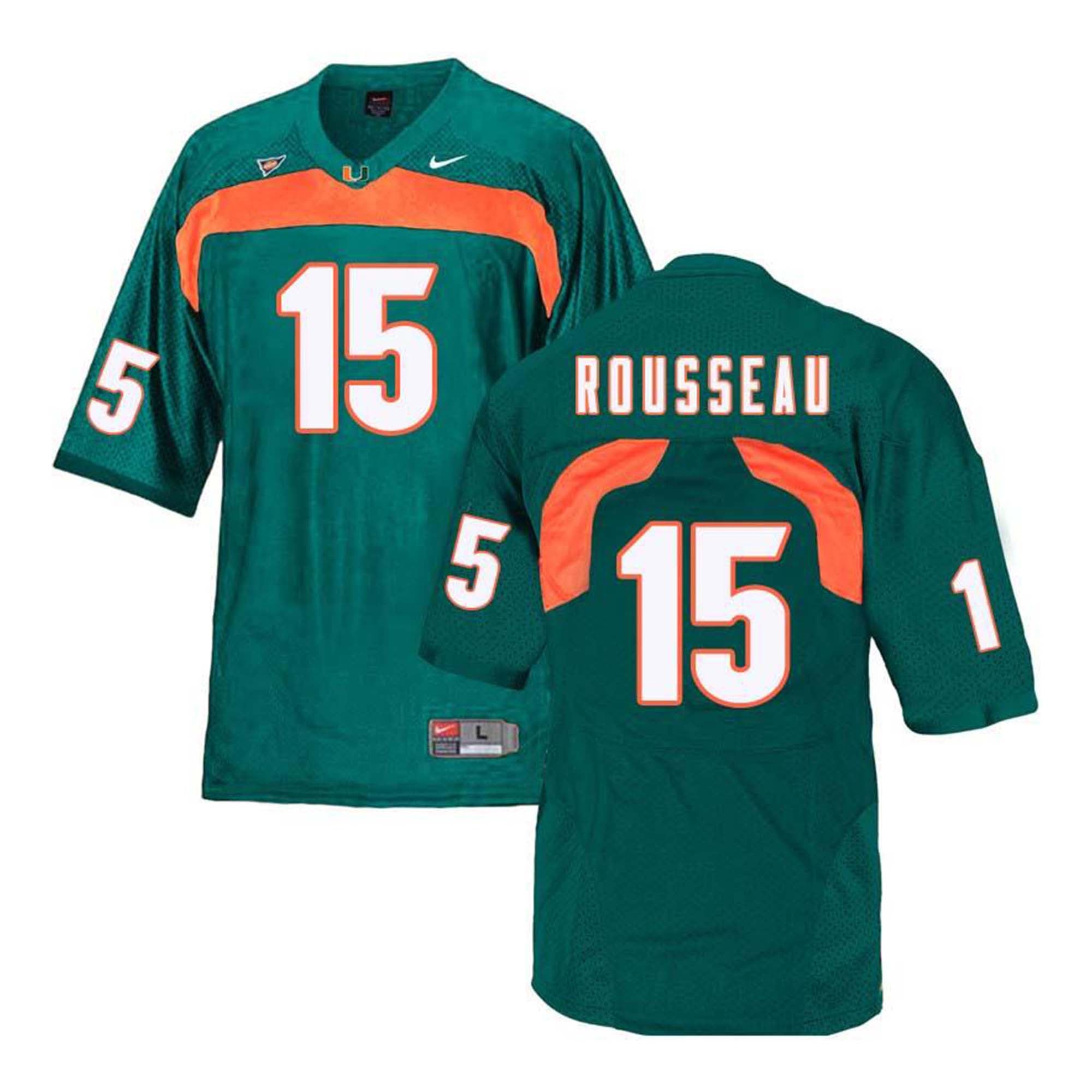 Gregory Rousseau Miami Hurricanes 15 Jersey