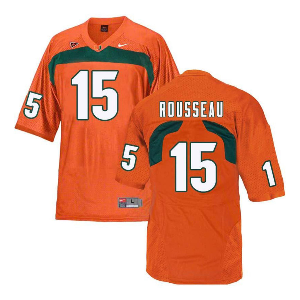 Gregory Rousseau Miami Hurricanes 15 Jersey