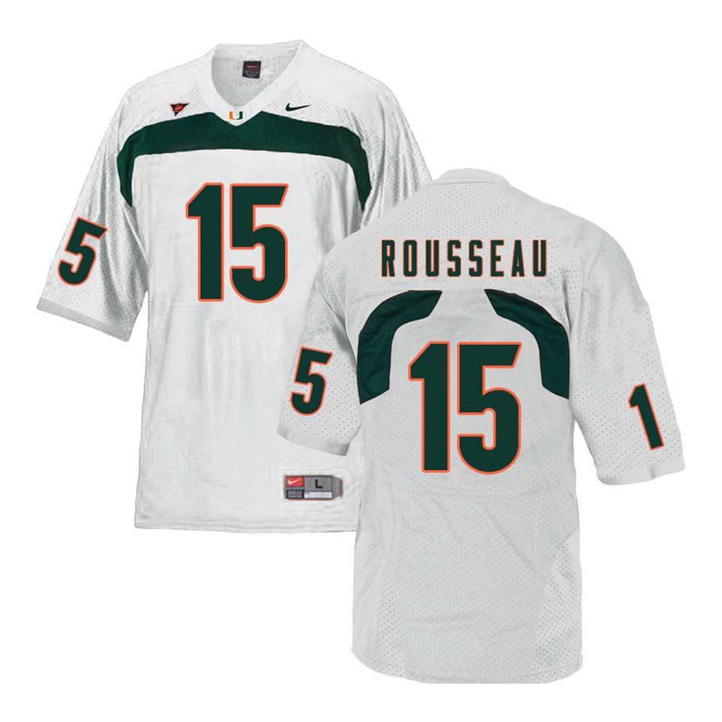 Gregory Rousseau Miami Hurricanes 15 Jersey