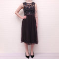 NEEDLE & THREAD PLUM FLORAL SEQUIN TULLE DRESS - SIZE 8