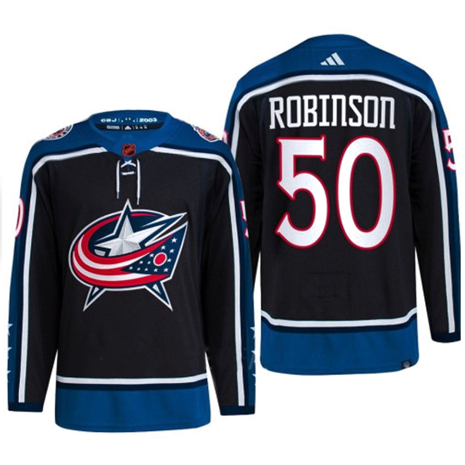 Eric Robinson Columbus Blue Jackets 50 Jersey