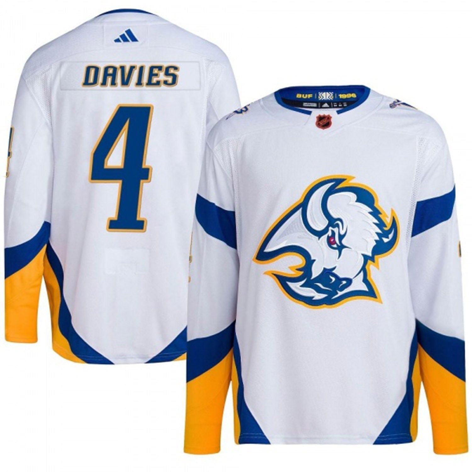Jeremy Davies Buffalo Sabres 4 Jersey