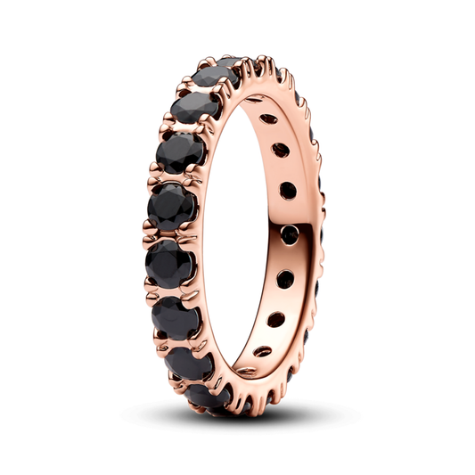 Black Sparkling Row Eternity Ring