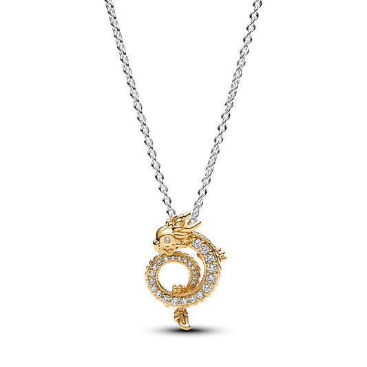 Two-tone Chinese Year of the Dragon Collier Necklace