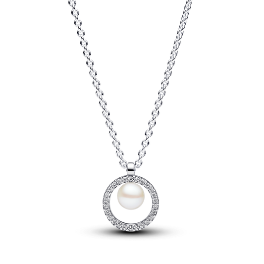 Treated Freshwater Cultured Pearl & Pavé Collier Necklace
