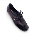 PRADA BLACK PATENT LOGO SCRUNCH SNEAKERS - SIZE 40