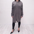 RICK OWENS BLACK/WHITE TWEED COAT - SIZE 8