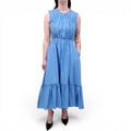 ROKSANDA COTTON PLEATED BLUE DRESS - SIZE 10