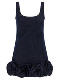 Self Portrait Women 'Indigo Denim 3D Flower Mini' Dress