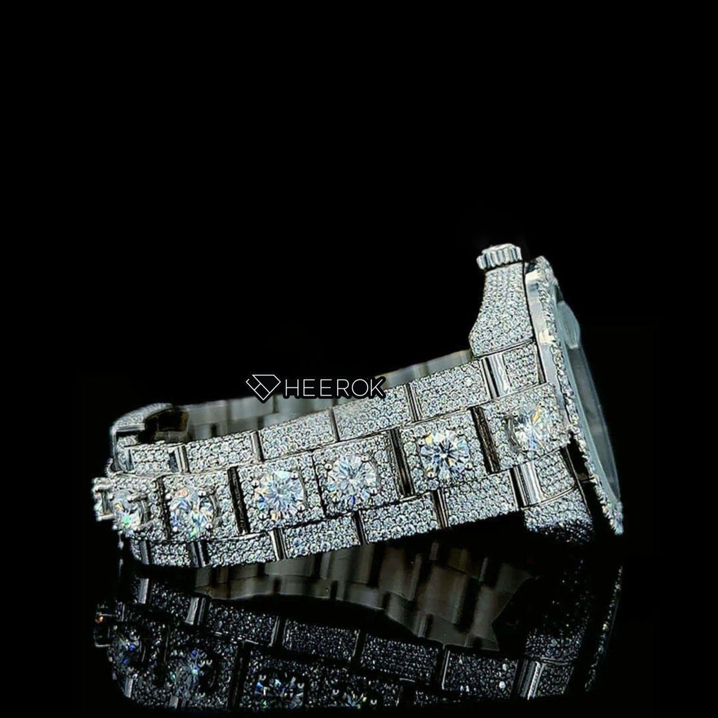 Rolex Datejust Diamond Stick Markers Dial Diamond Bezel Iced Out Moissanite Diamond Oyster Bracelet