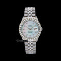 Rolex Datejust Mother of Pearl Dial Diamond Markers Diamond Bezel Semi Iced Moissanite Diamond Jubilee Bracelet For Women