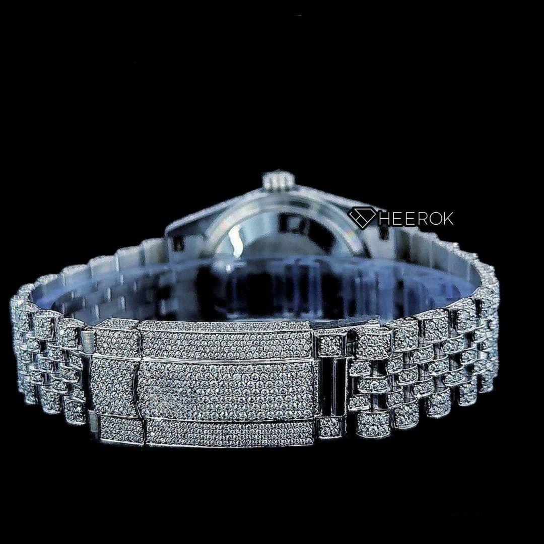 Rolex Datejust Roman Dial Diamond Bezel Fully Iced Moissanite Diamond Jubilee Bracelet