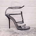 SAINT LAURENT CASSANDRA YSL LOGO SANDAL - SIZE 40