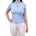 SPORTY & RICH x LACOSTE BLUE T-SHIRT - SIZE 40