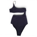 STELLA MCCARTNEY BLACK CUTOUT ONE-PIECE SWIMSUIT WITH PEARL DETAIL - SIZE S