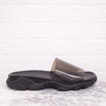 STELLA MCCARTNEY BLACK LOGO POOL SLIDES - SIZE 43