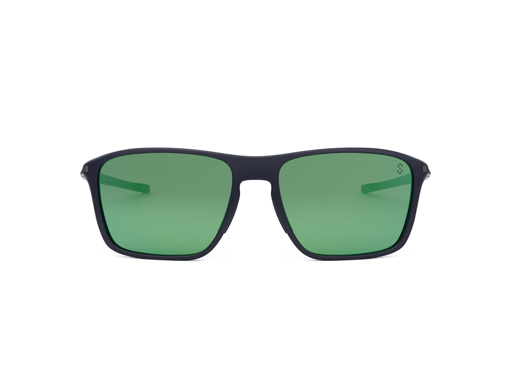 Blue Rectangular Injected Sunglasses