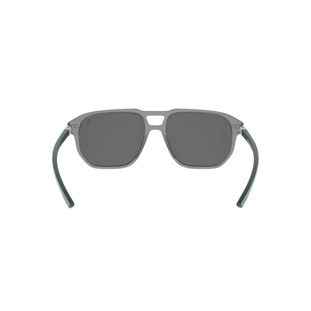 Semi - Matte Gray Geometric Acetate Sunglasses