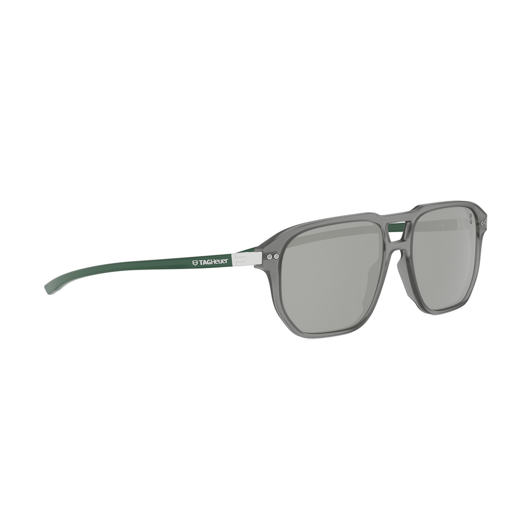 Semi - Matte Gray Geometric Acetate Sunglasses