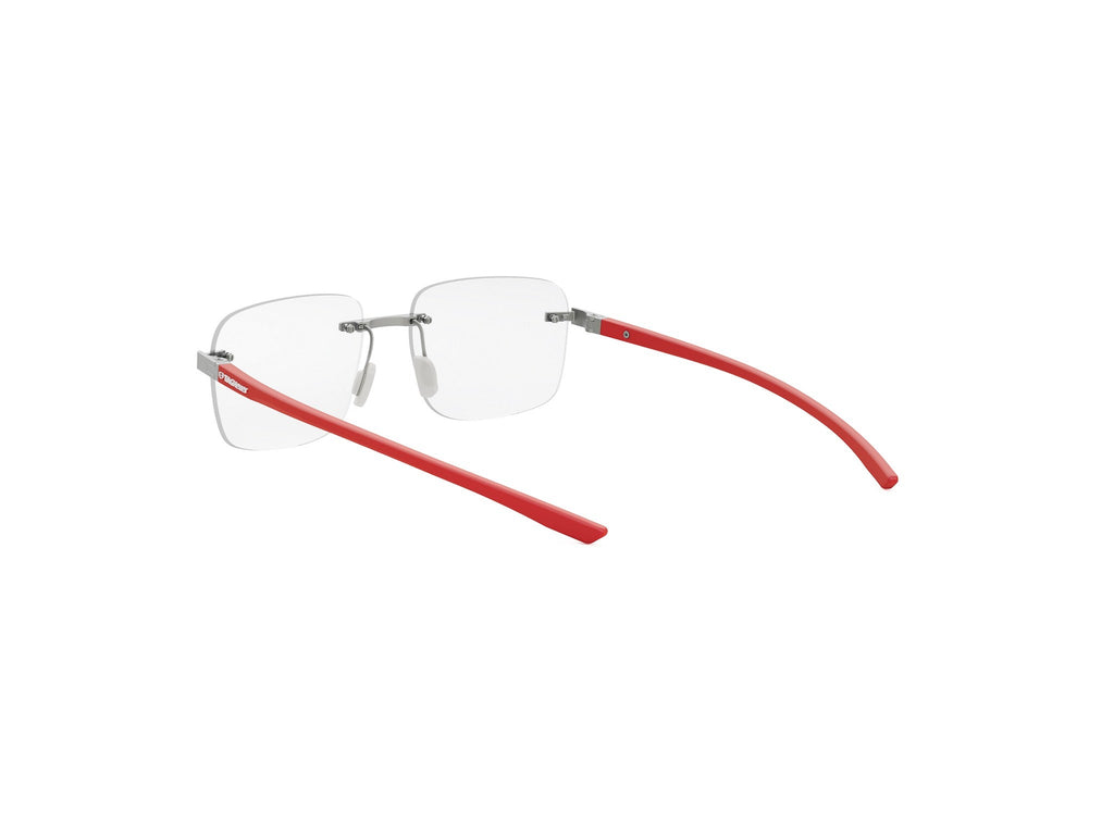 Matte Silver Square Metal Eyeglasses