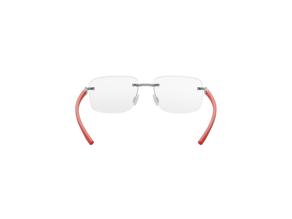 Matte Silver Square Metal Eyeglasses