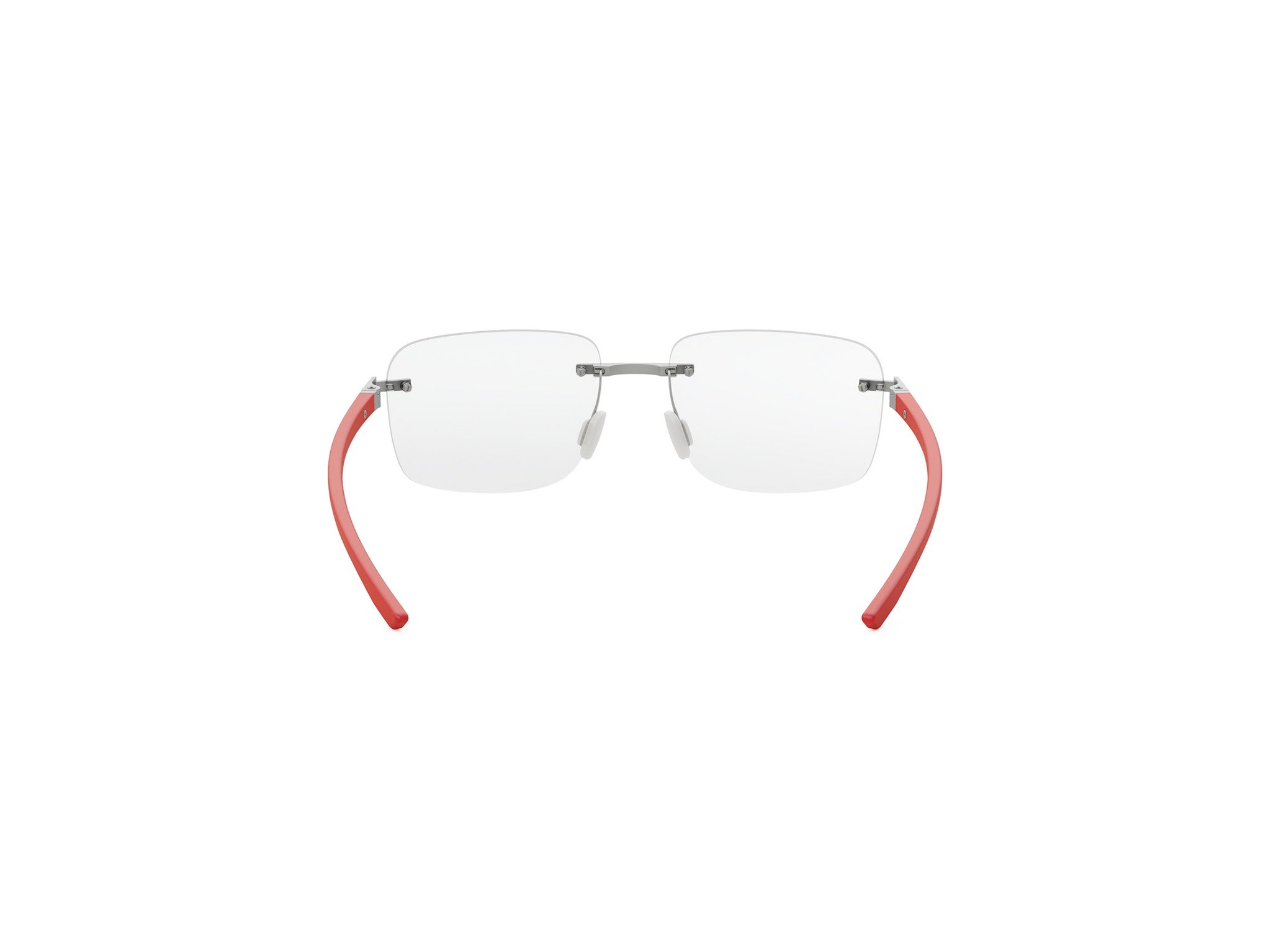 Matte Silver Square Metal Eyeglasses