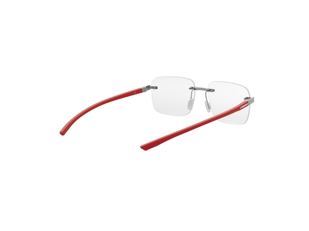 Matte Silver Square Metal Eyeglasses