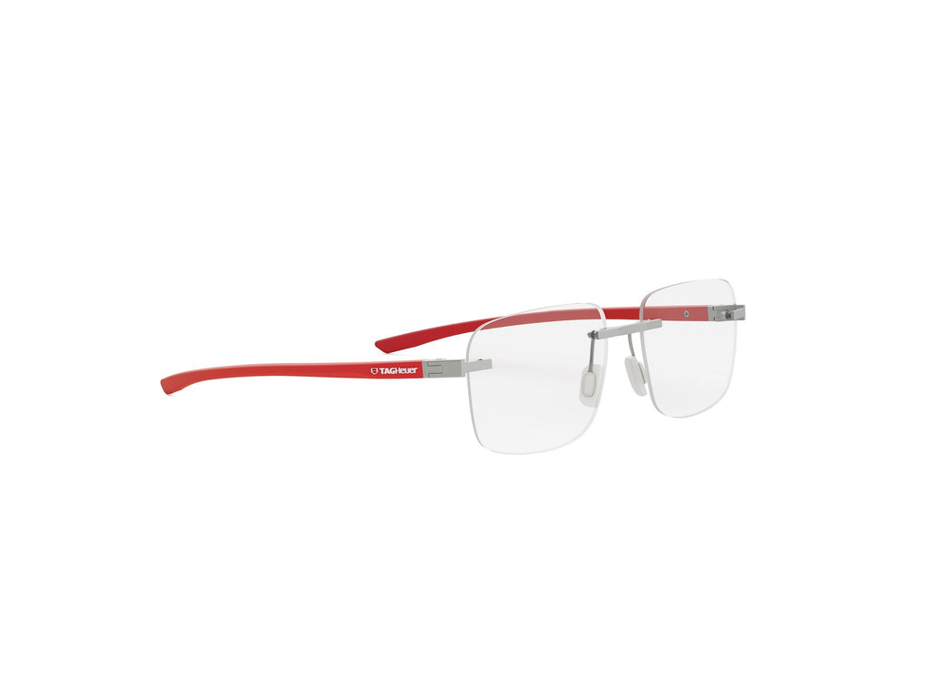 Matte Silver Square Metal Eyeglasses