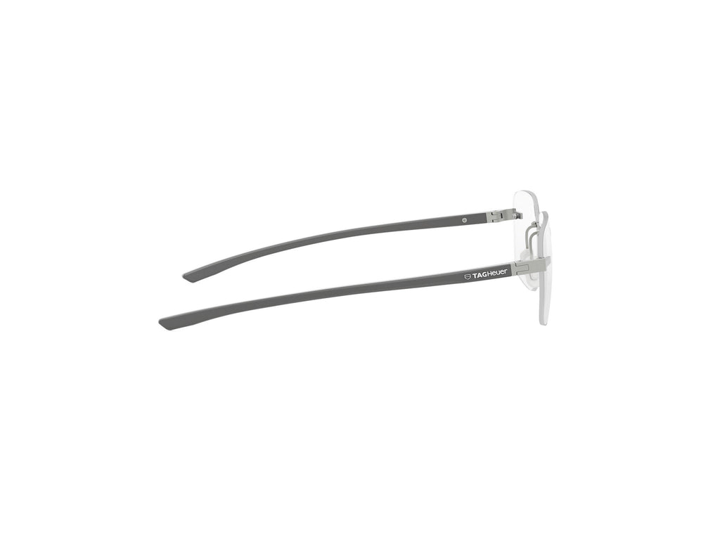Matte Silver Square Metal Eyeglasses