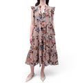 ULLA JOHNSON PAISLEY PRINT DRESS WITH RUFFLE SLEEVE DETAIL - SIZE M