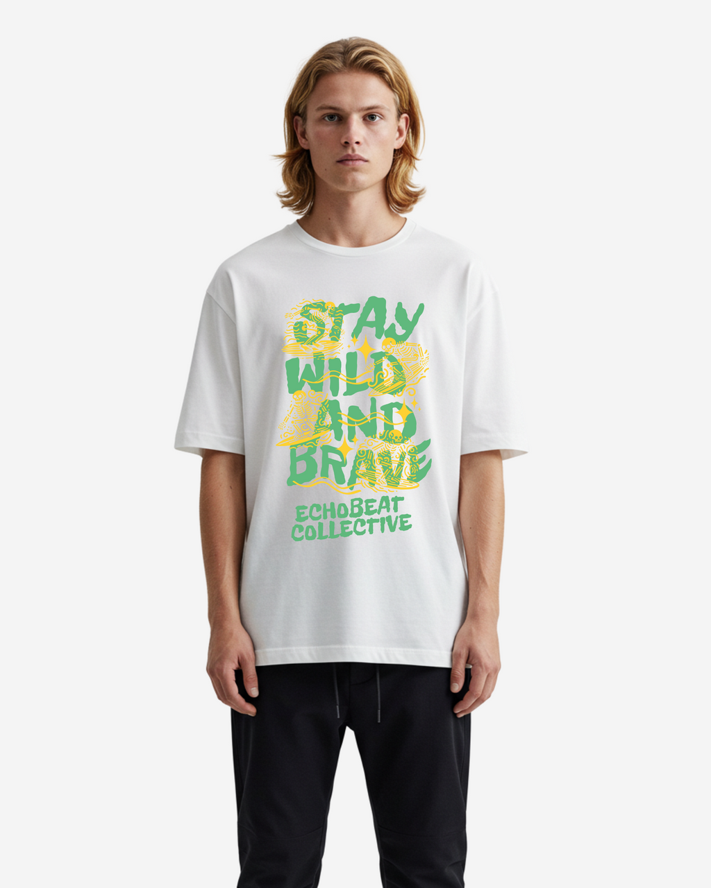 Stay Wild and Brave Men's Oversized T-Shirt