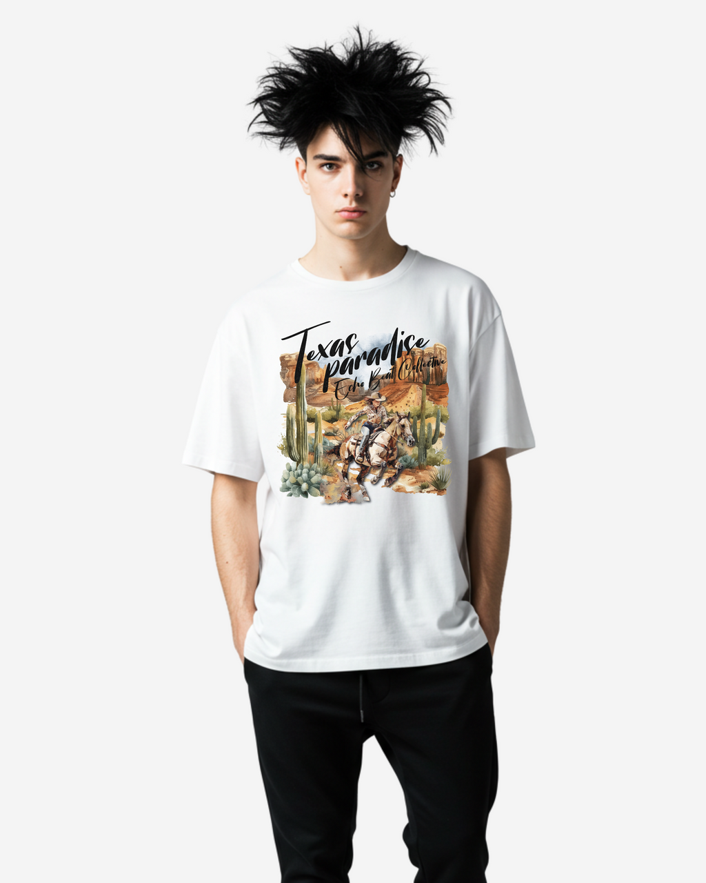 Texas Paradise Watercolor Men's Oversized T-Shirt