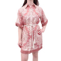 ZIMMERMANN ROSE BAROQUE FLORAL 'PATTIE FRINGED' DRESS WITH TIE BELT - SIZE 0 (US 4)