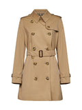 Burberry Women Honey Beige Heritage Kensington Short Trench Coat
