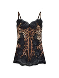 Dolce & Gabbana Women Leopard-Print Satin And Lace Camisole Top