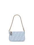 Fendi Women Light Blue Baguette Pouch Bag