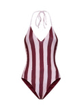 Fendi Women Red And Pink Lycra Pequin Reversible One-Piece Swimsuit