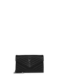 Saint Laurent Women Ysl Logo Quilted Leather Wallet On Chain Bag