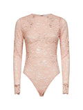 Self Portrait Women Beige Floral Lace Bodysuit