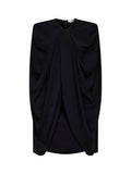 Stella Mccartney Women Black Stretch Viscose Cape Mini Dress