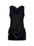 Stella Mccartney Women Black Satin Draped Top