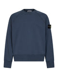 Stone Island Men Slate Blue Cotton Crewneck Sweatshirt