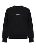 Stone Island Men Black Cotton Crewneck Sweatshirt With Compass Print
