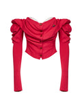 Vivienne Westwood Women Raspberry Knit Bea Corset Draped Cardigan