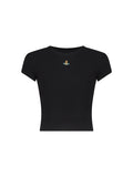 Vivienne Westwood Women Black Ribbed Jersey Baby Peru Cropped T-Shirt