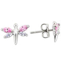 Rhodium 925 Sterling Silver Earrings with AAA Grade CZ in Multi Color