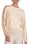 Mila Colorblock Sweater In Beige